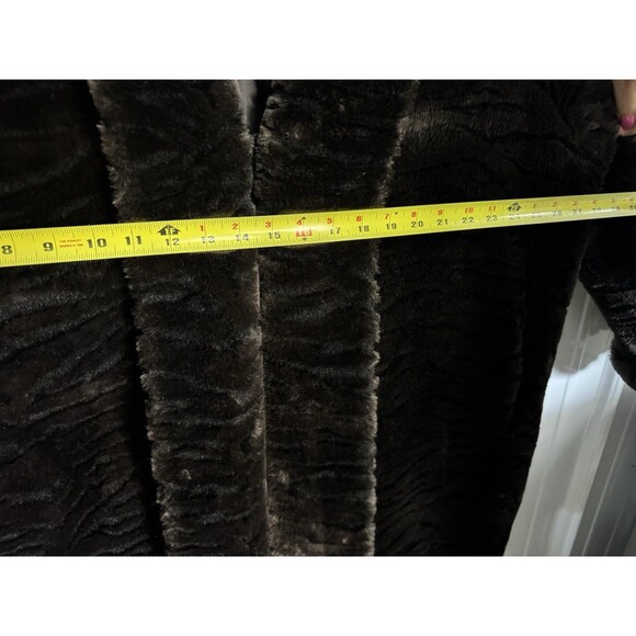 Vintage Monterey Fashions Full Length Chocolate Faux Fur Coat 3 XL  Made In USA - Picture 6 of 11